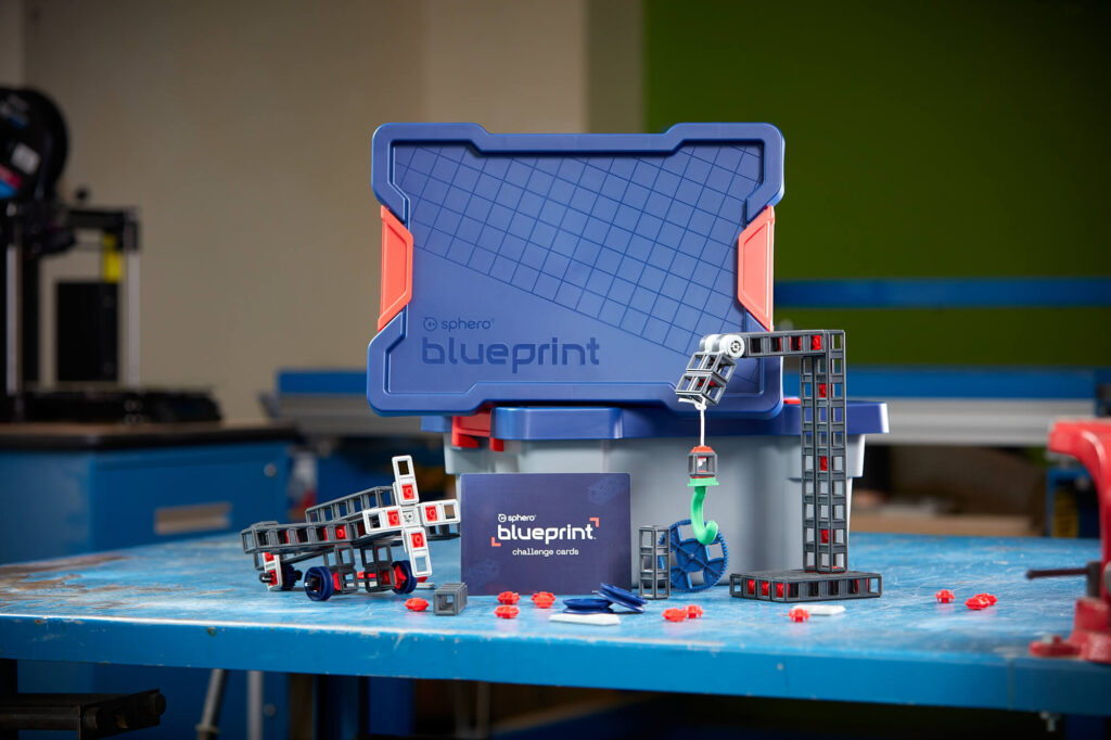 The Sphero Blueprint Build Kit and Class Pack shown here is an easy engineering kit for kids & teens to get started learning about engineering concepts in the classroom.